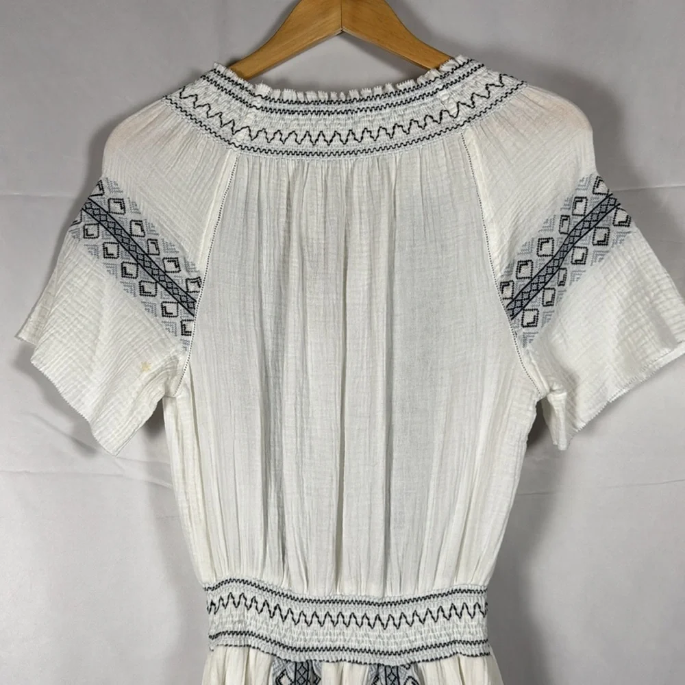Faherty Catrina Maxi Dress NWT Organic Cotton Gauze Summer Embroidered Boho XS - Picture 8 of 15